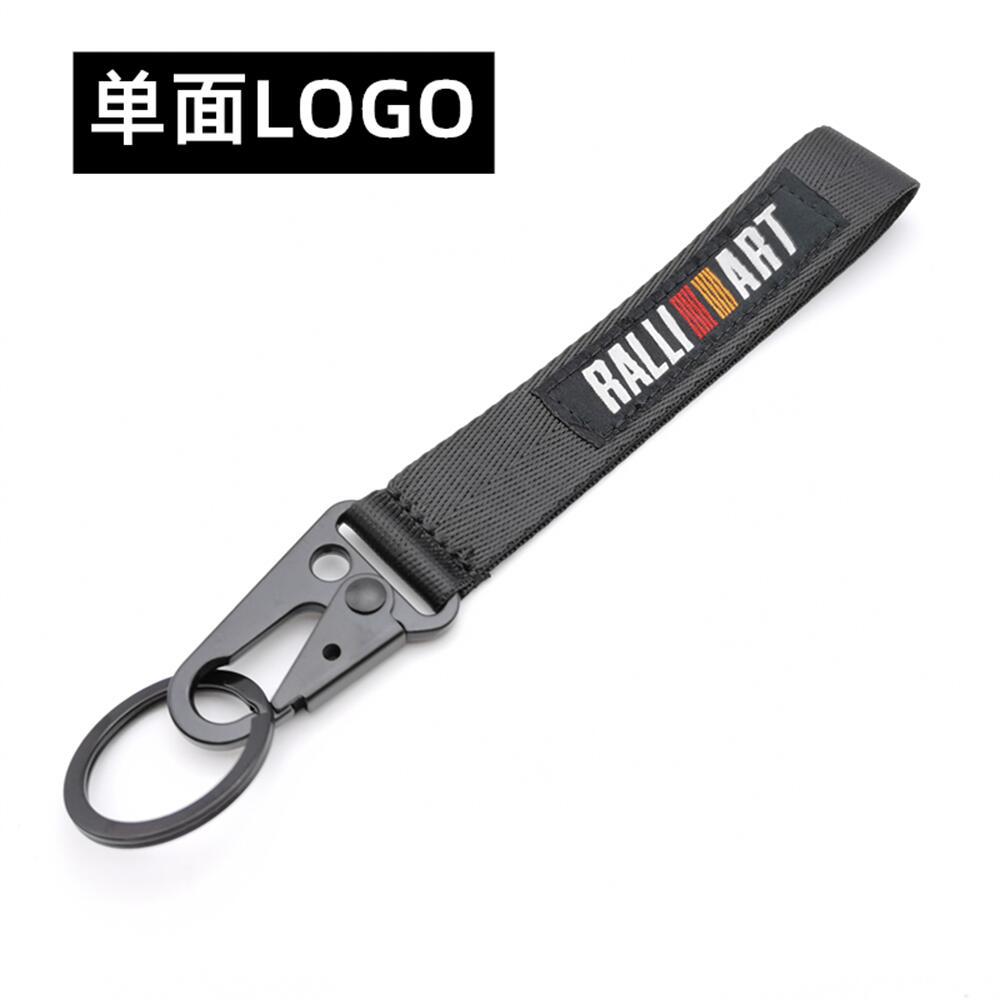 MITSUBISHI RALLIART Eagle Buckle Cloth Car Keychain Keyring Keyfob Wrist Strap Netby