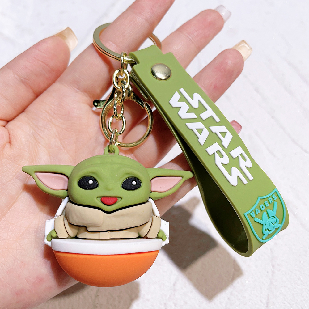 PVC Movie Star Wars Master Yoda Keychain Keyring Netby