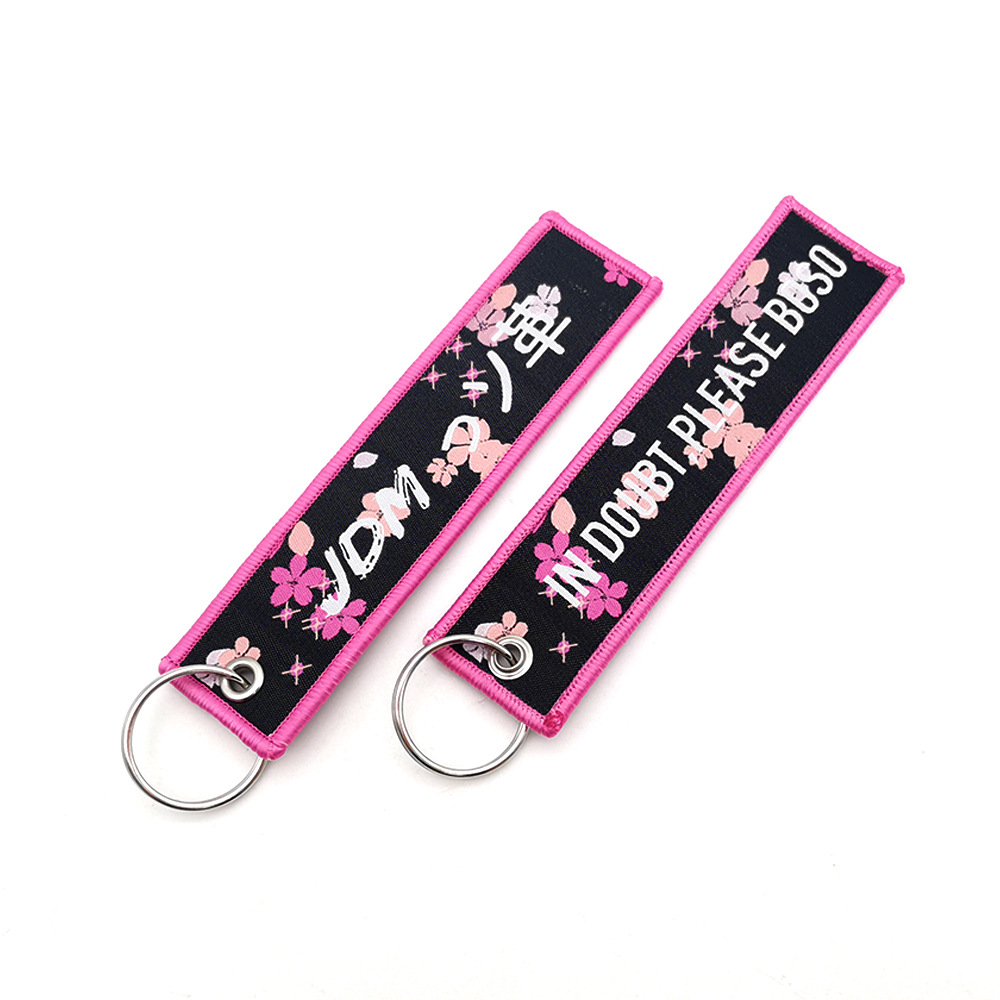 Metal Motorbike Car Logo Cloth Kering Keychain Keyfob for JDM GTI NISMO RALLIART TYPE R HKS TRD NOS Netby