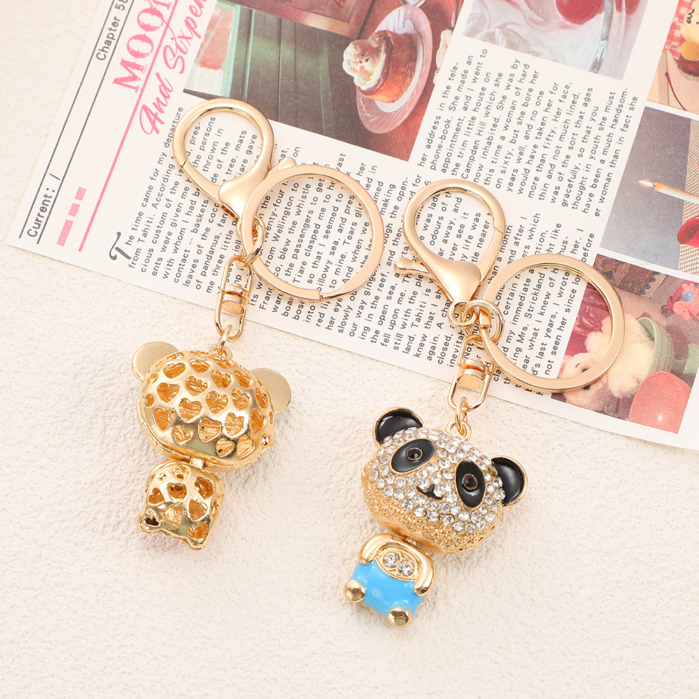 Rhinestone Panda Keychain Keyring Netby