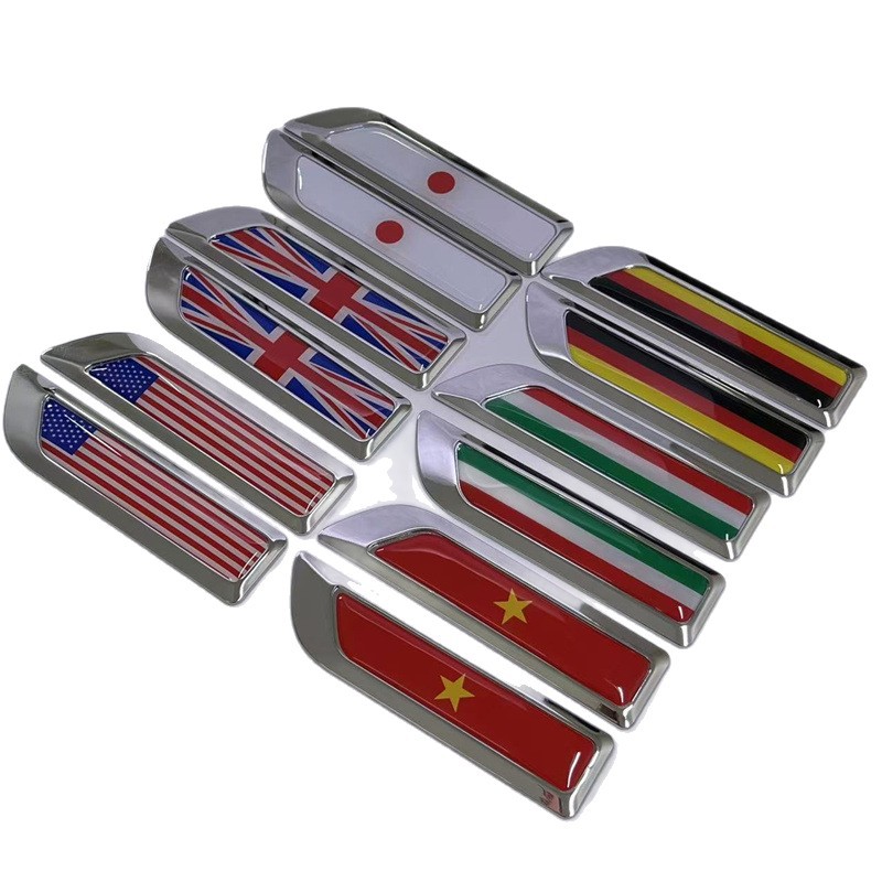 Knife Blade Shape National Flag Car Fender Side Sticker Netby