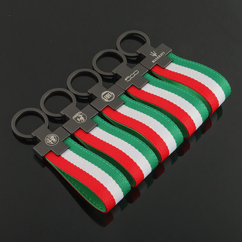Italy National Flag Car Logo Keychain Keyring Keyfob for Alfa Romeo Abarth Fiat 500 Maserati Netby