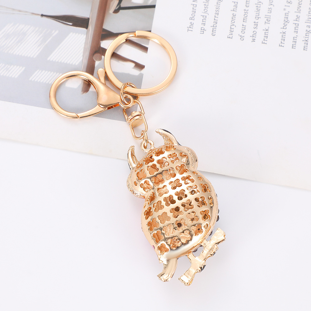 Rhinestone Colored Owl Keychain Keyring Netby