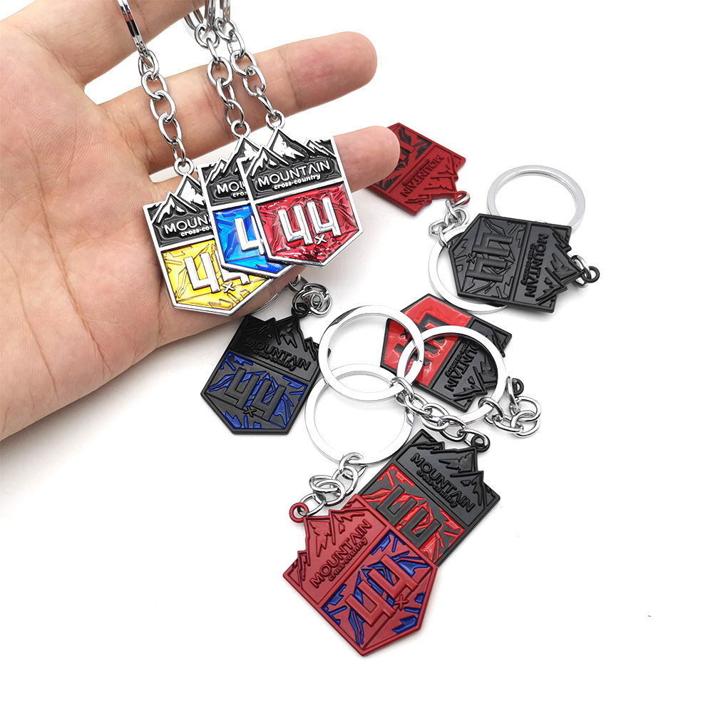 Metal Jeep 4x4 Moutain Cross Country Shield Car Keychain Keyring Keyfob Netby