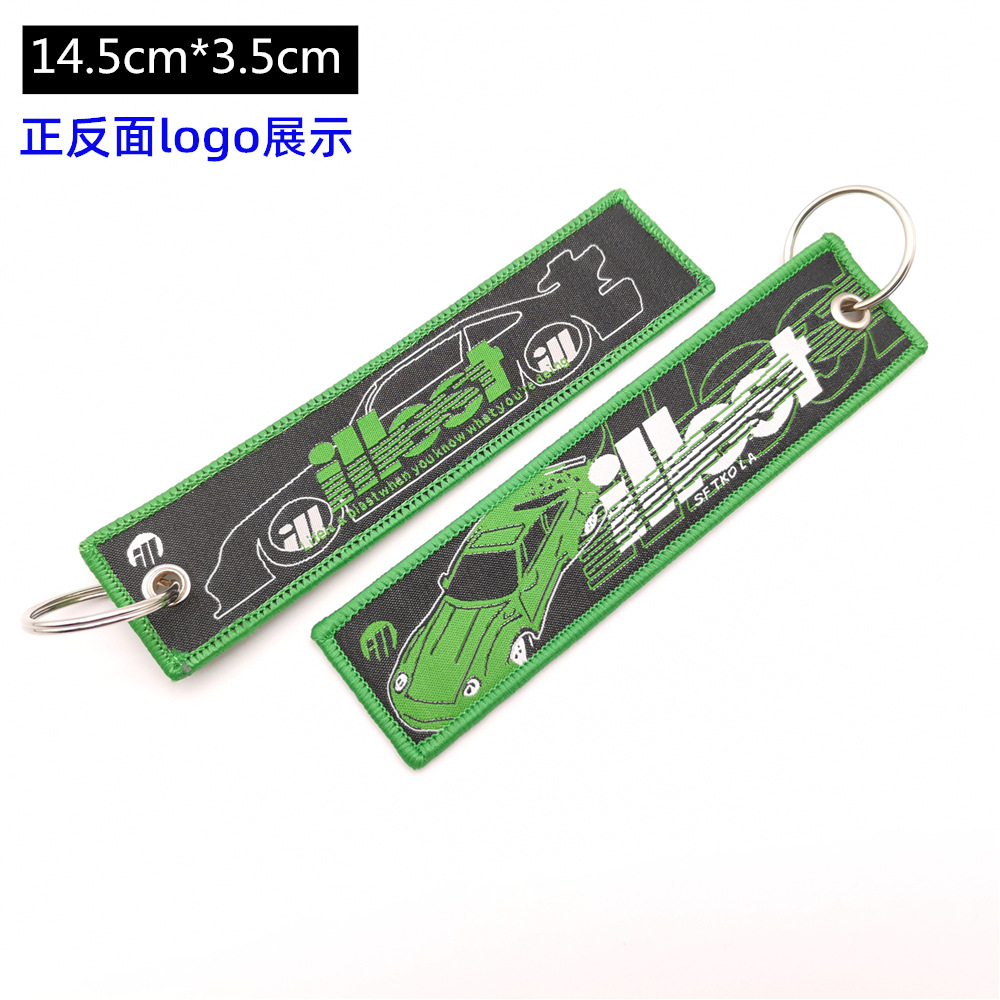 Metal Motorbike Car Logo Cloth Kering Keychain Keyfob for JDM GTI NISMO RALLIART TYPE R HKS TRD NOS Netby
