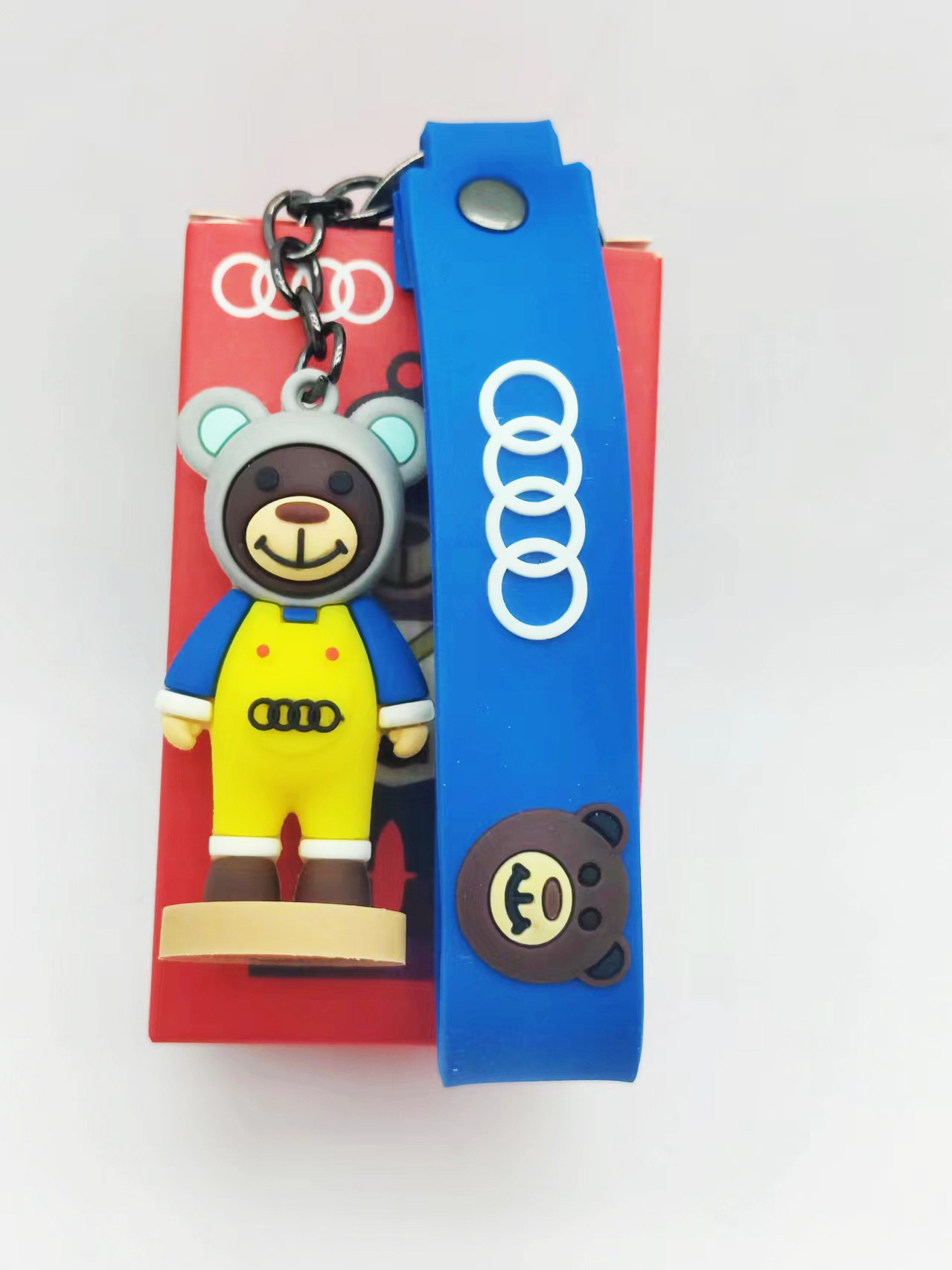 Silicon Audi Bear Keychain Keyring for Audi with Retail Box Netby