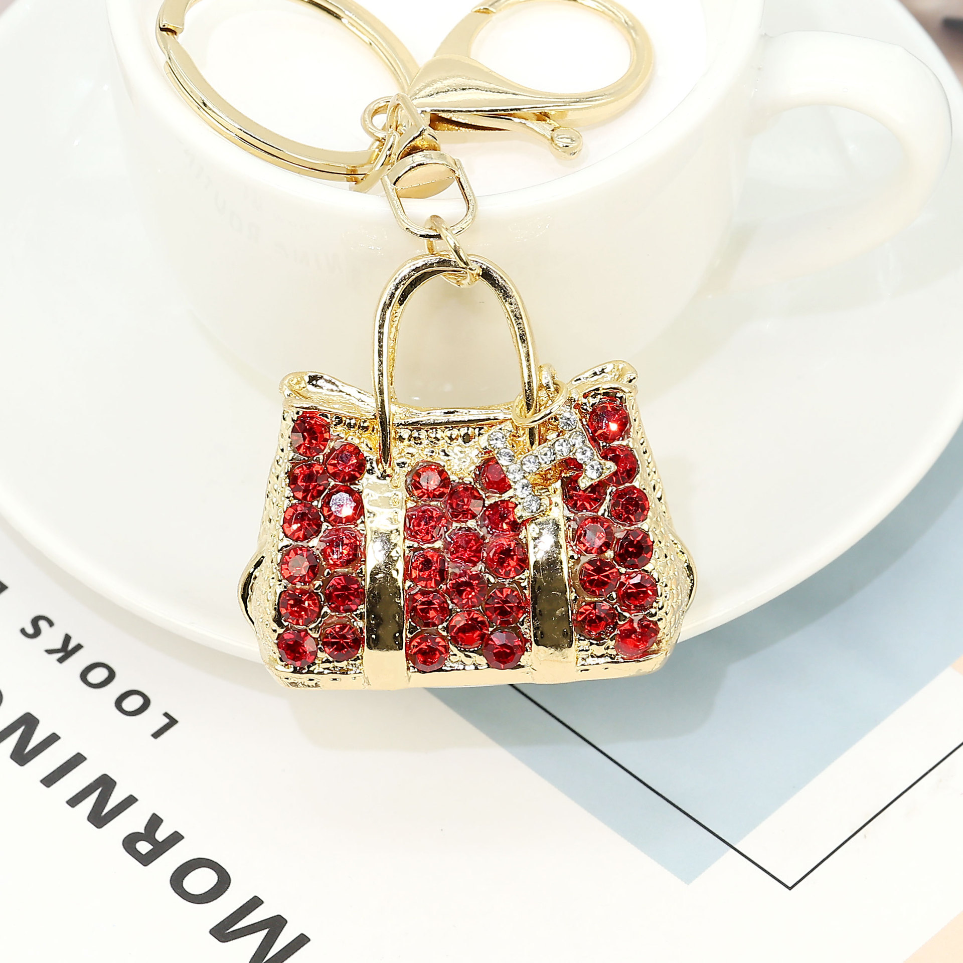 Rhinestone Purse Bag Keychain Keyring Netby
