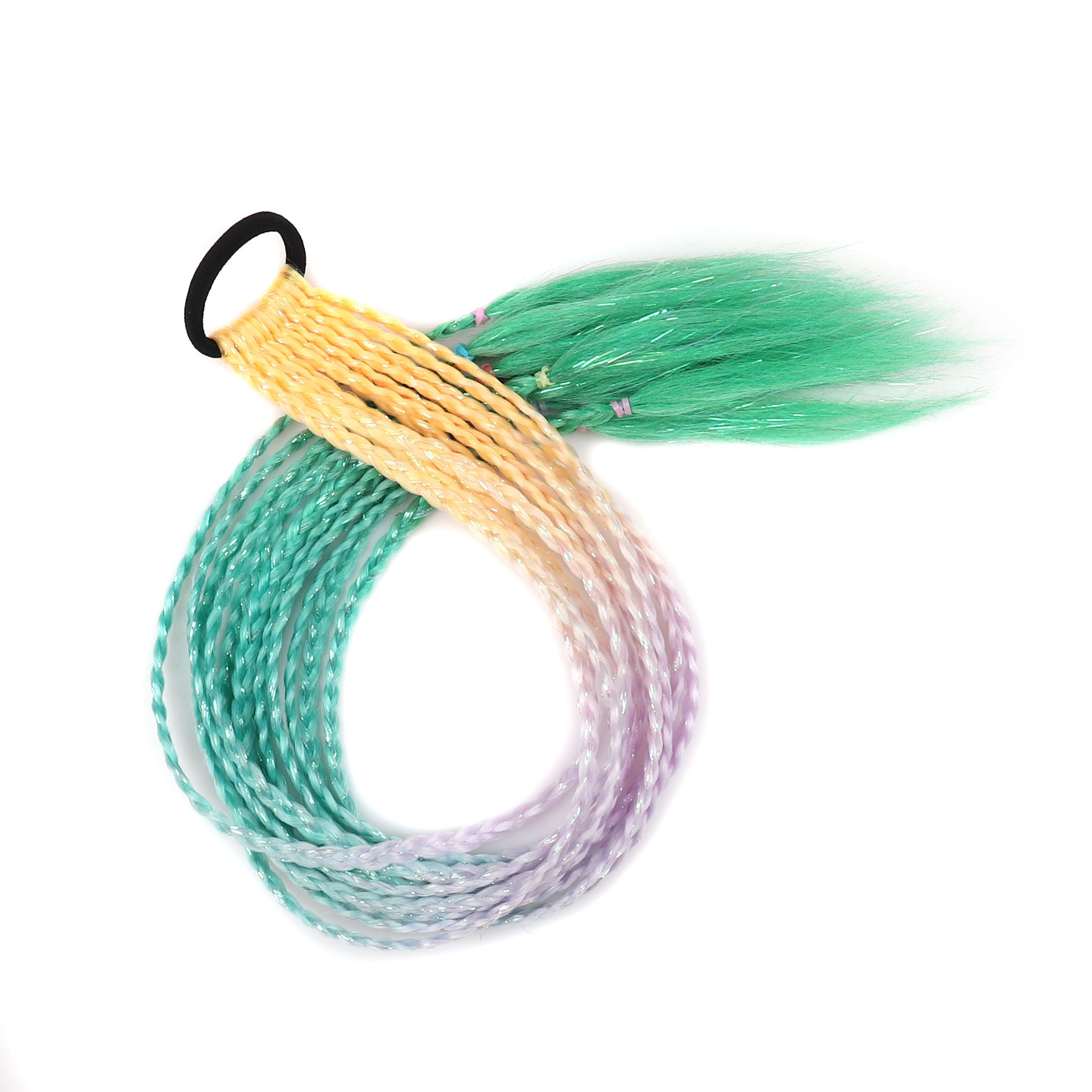 Synthetic Colorful Laser Wire Braids Ponytail Netby