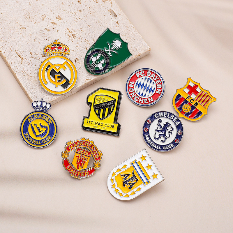 Real Madrid Chelsea Manchester City Al Nassr Football Team Brooch Collar Pin Netby