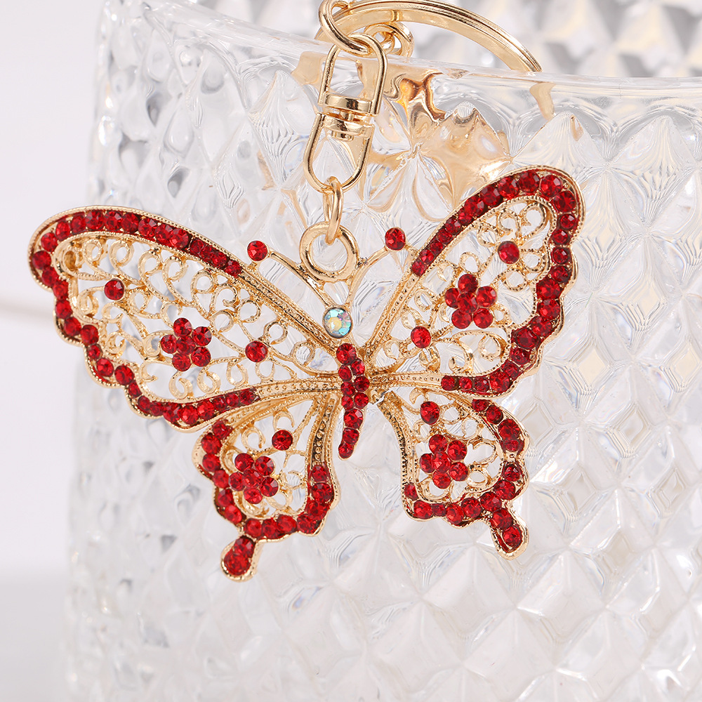 Rhinestone Butterfly Keychain Keyring Netby