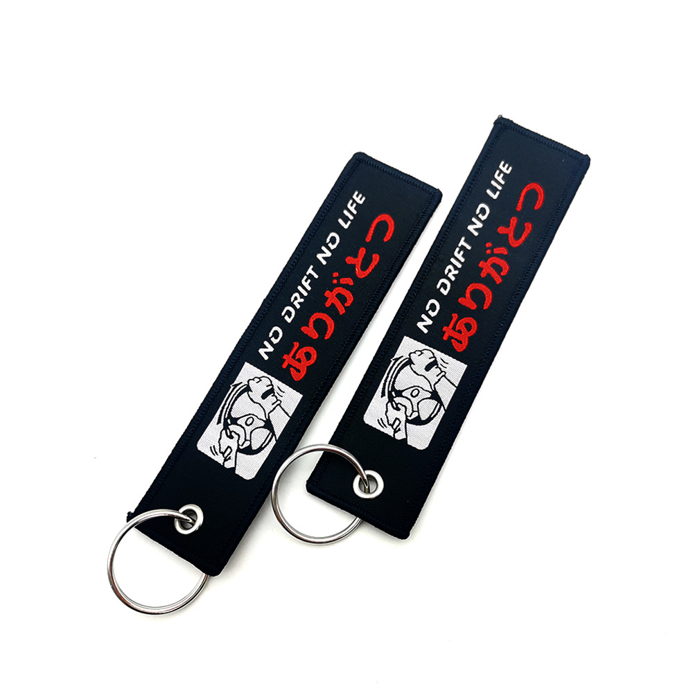 Metal Motorbike Car Logo Cloth Kering Keychain Keyfob for JDM GTI NISMO RALLIART TYPE R HKS TRD NOS Netby