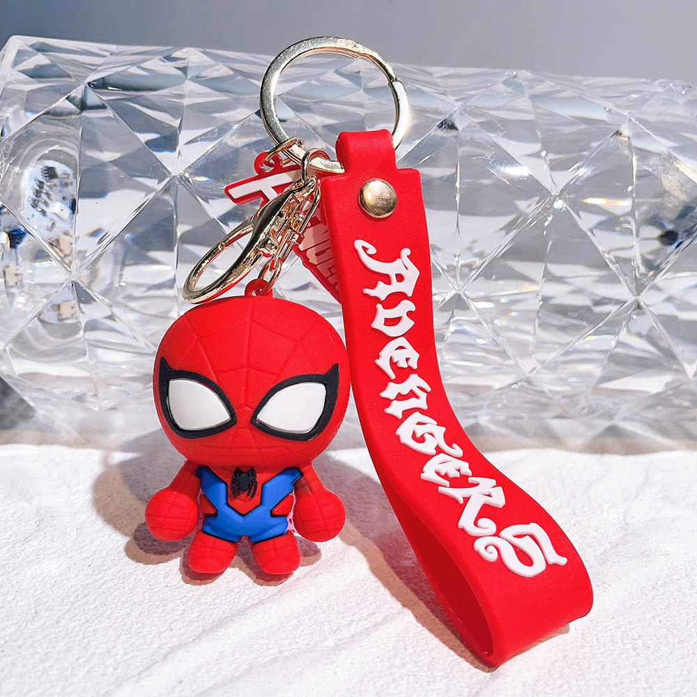 PVC Avengers Superhero Movie Keychain Keyring Captain America Hulk Thanos Spiderman Deadpool Ironman Thor Netby