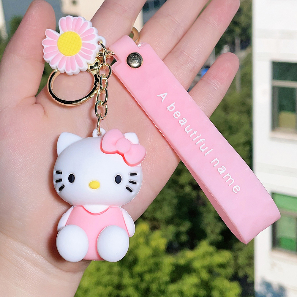 Silicone Animation Hello Kitty Keychain Keyring Netby