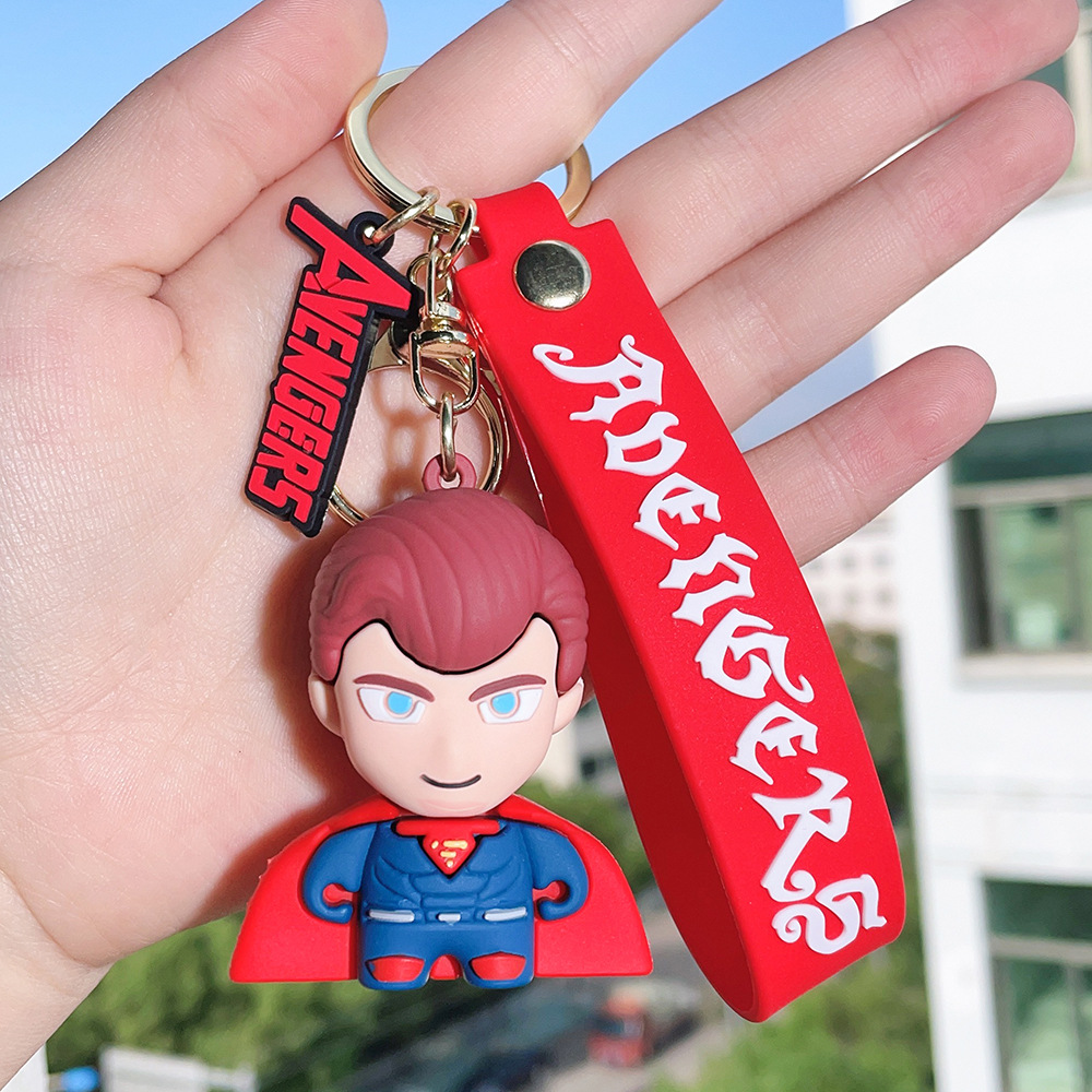 PVC Avengers Superhero Movie Keychain Keyring Captain America Hulk Thanos Spiderman Deadpool Ironman Thor Netby