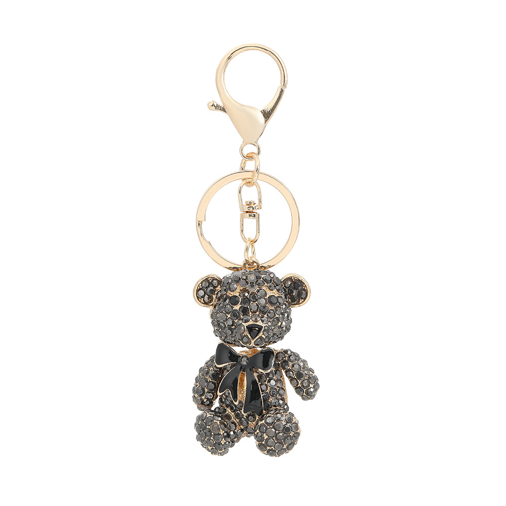 Rhinestone Bowknot Bear Keychain Keyring Netby