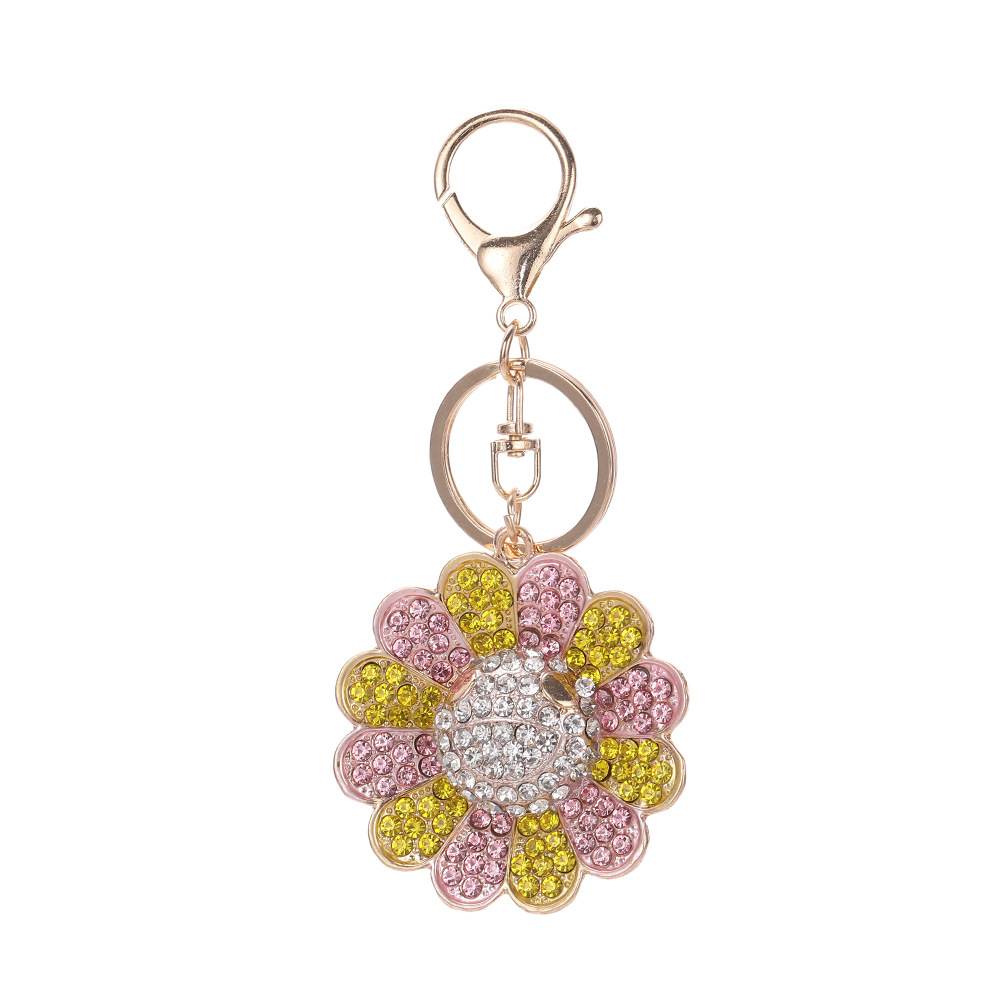 Rhinestone Sunflower Keychain Keyring Netby