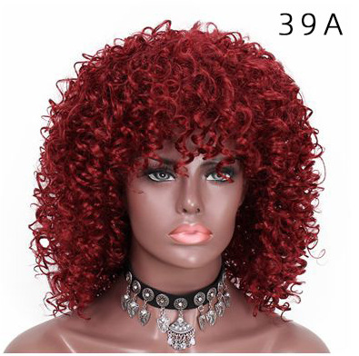 Synthetic Fiber High Temperature African Curly Afro Wig for Women Netby