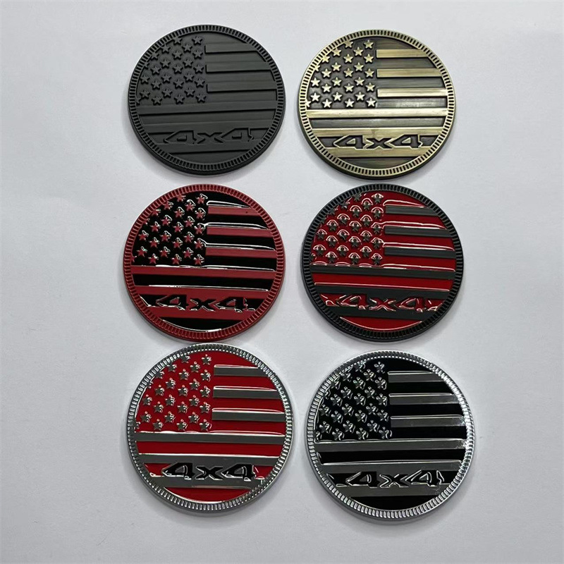 Round 4X4 USA Flag Car Sticker for Jeep Chevrolet Truck Netby
