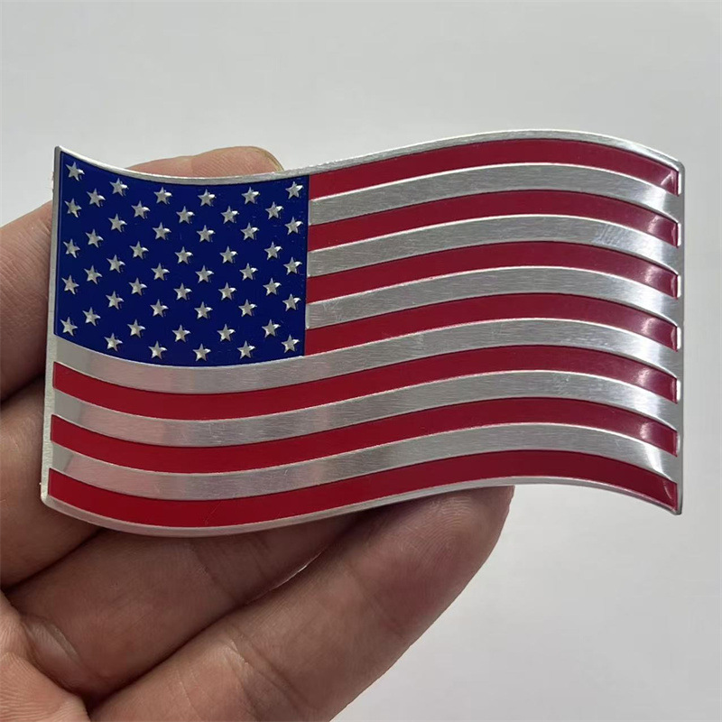 Aluminum Alloy Car Sticker with National Flag of Italy Germany France Japan UK Netby