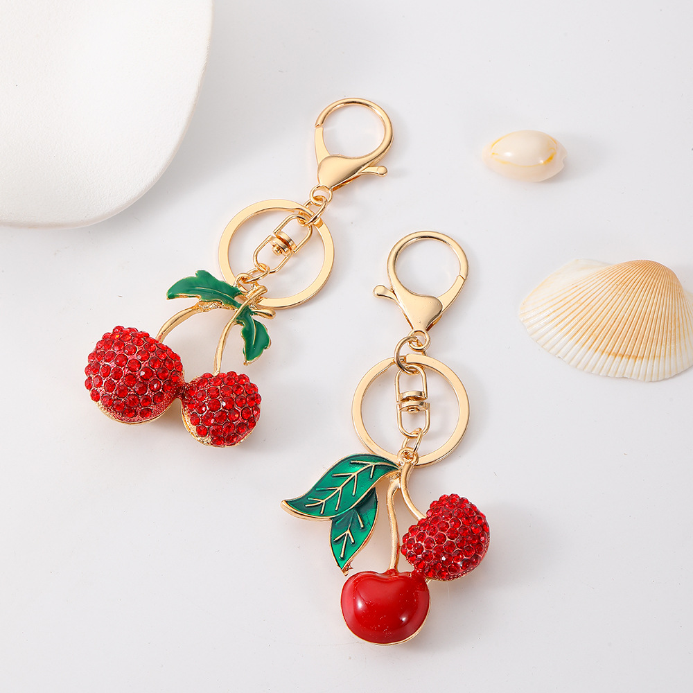 Rhinestone Cherry Keychain Keyring Netby