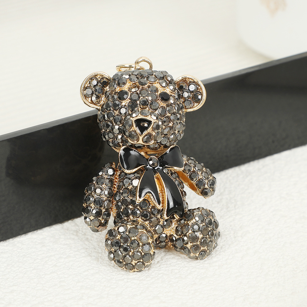 Rhinestone Bowknot Bear Keychain Keyring Netby