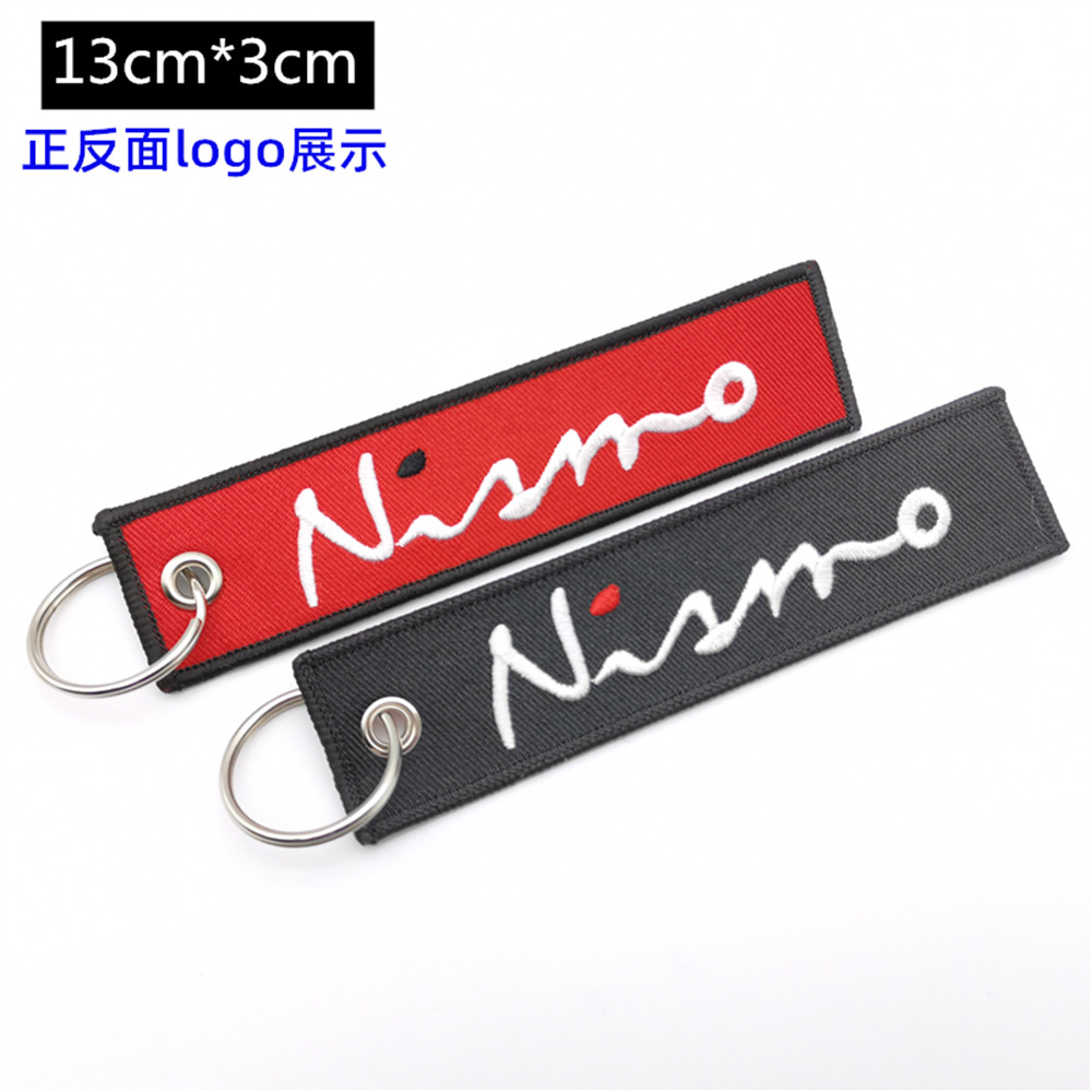 Metal Motorbike Car Logo Cloth Kering Keychain Keyfob for JDM GTI NISMO RALLIART TYPE R HKS TRD NOS Netby