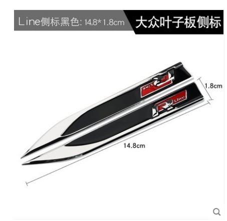 Metal Knife Blade Shape Car Fender Side Emblem Badge Netby