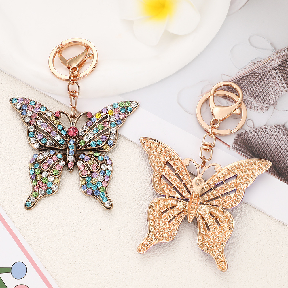 Rhinestone Butterfly Keychain Keyring Netby