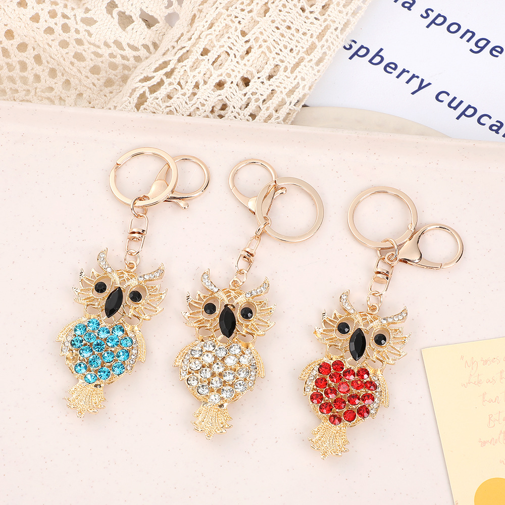 Rhinestone Owl Keychain Keyring Netby
