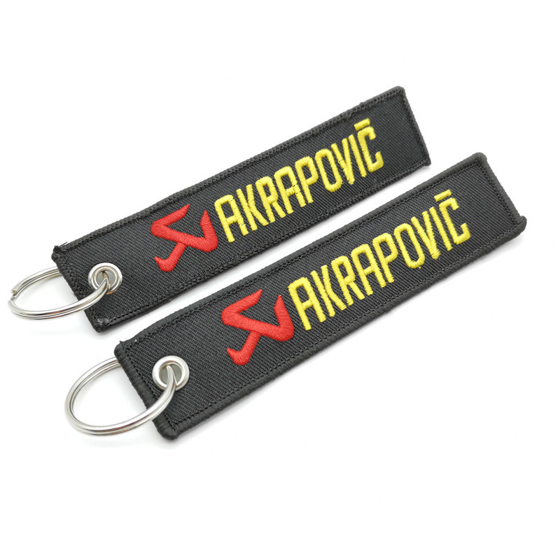 Short Cloth Strip Keyring Keychain for Motorbike with Logo Emblem Badge Netby