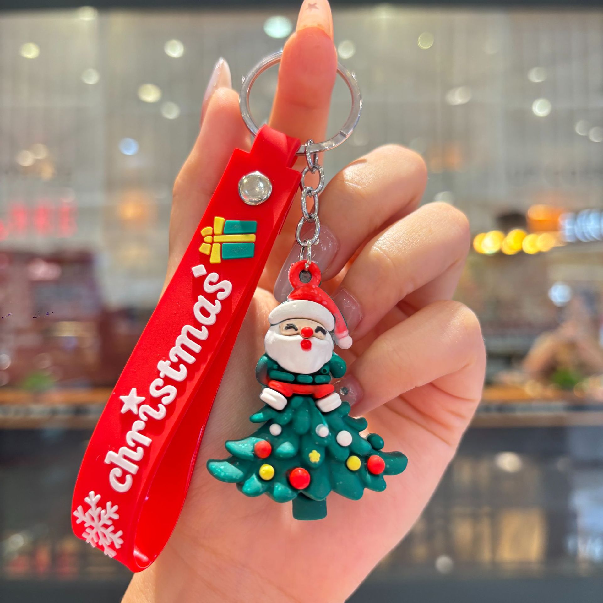 Silicon Santa Claus Tree Snowman Festival Christmas Keychain Keyring Netby