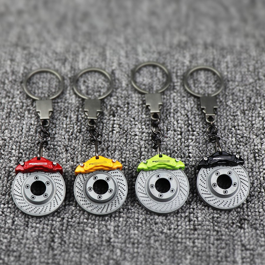 Metal Car Wheel Plate Brake Keychain Keyring with Porsche Car Logo Netby