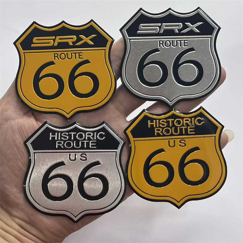 Aluminum Cadillac SRX HISTORIC ROUTE US 66 Car Sticker Netby