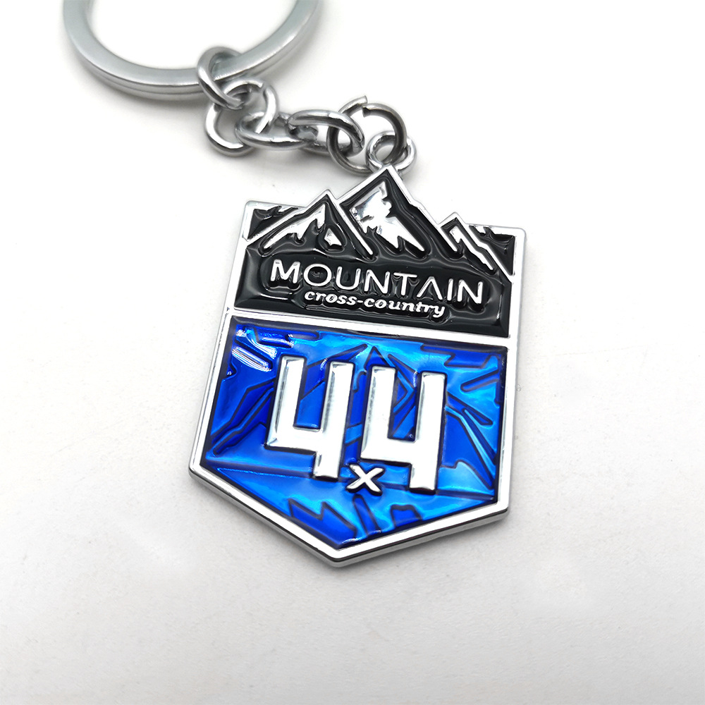 Metal Jeep 4x4 Moutain Cross Country Shield Car Keychain Keyring Keyfob Netby