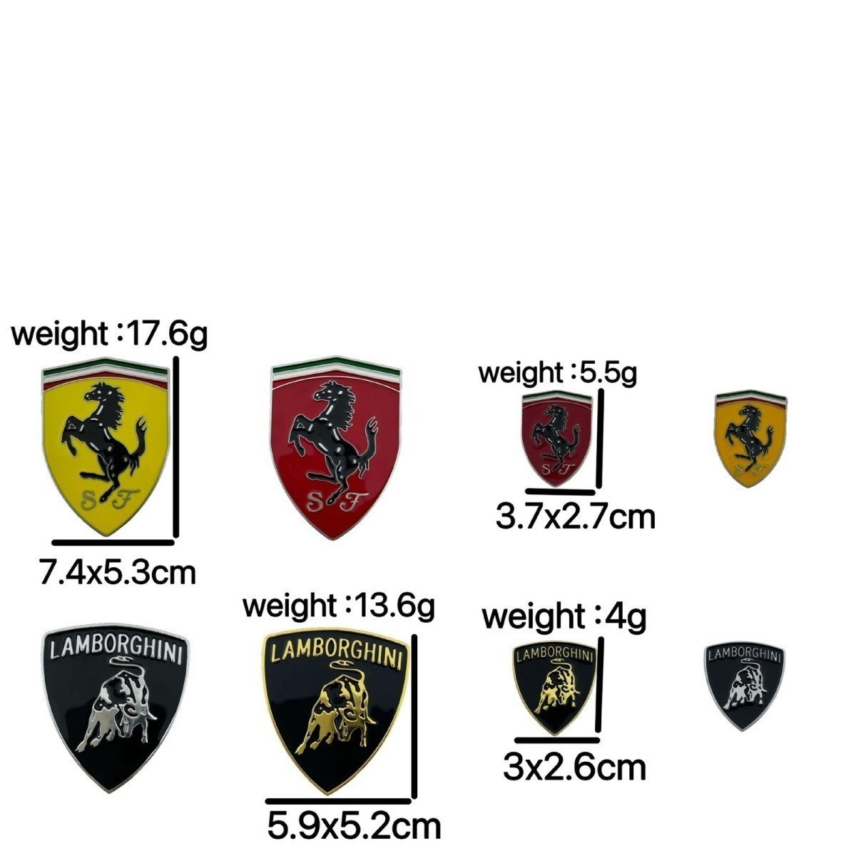 Metal Car Sticker for Lamborghini Ferrari Porsche Netby