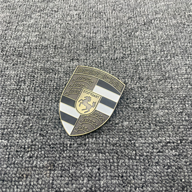 Metal Porsche Car Hook Engine Cover Emblem Badge with Glue Sticker Netby