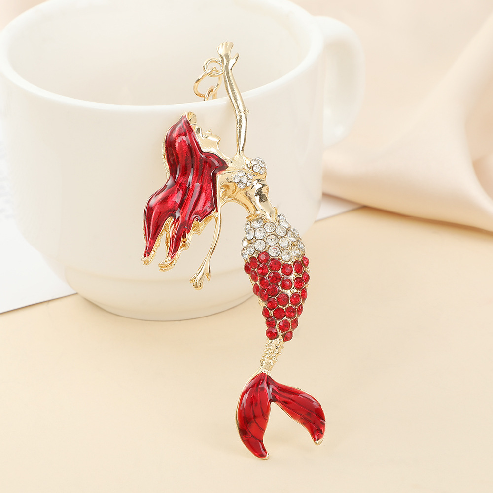 Mermaid Rhinestone Keychain Keyring Netby