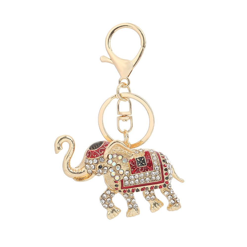 Rhinestone Elephant Keychain Keyring Netby