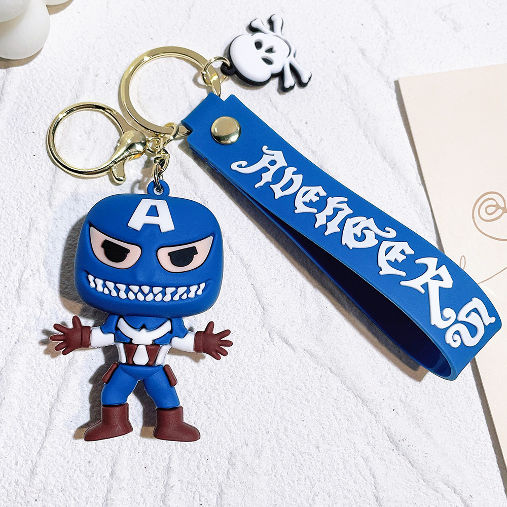 PVC Avengers Superhero Movie Keychain Keyring Captain America Hulk Thanos Spiderman Deadpool Ironman Thor Netby
