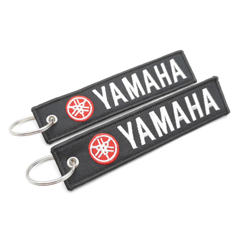 Short Cloth Strip Keyring Keychain for Motorbike with Logo Emblem Badge Netby