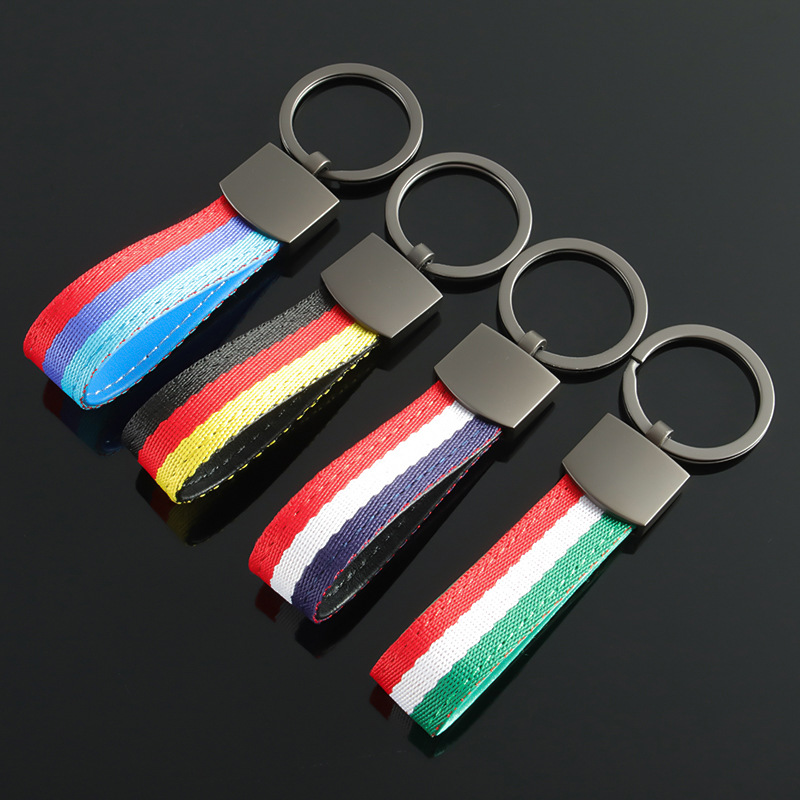 Leather National Flag ITALY GERMANY BMW Car Keychain Keyring Keyfob for Netby