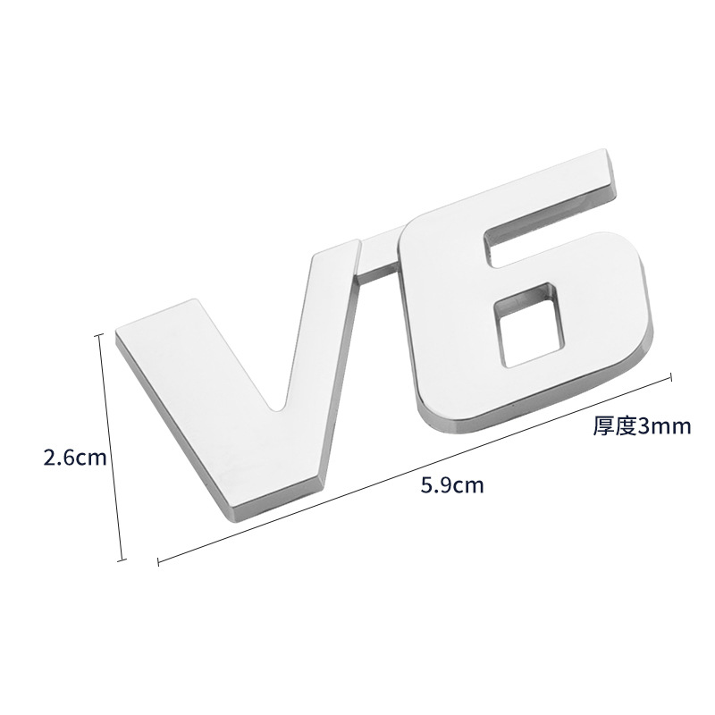 Metal 4X4 4WD Full Time V6 V8 Car Emblem Badge Netby