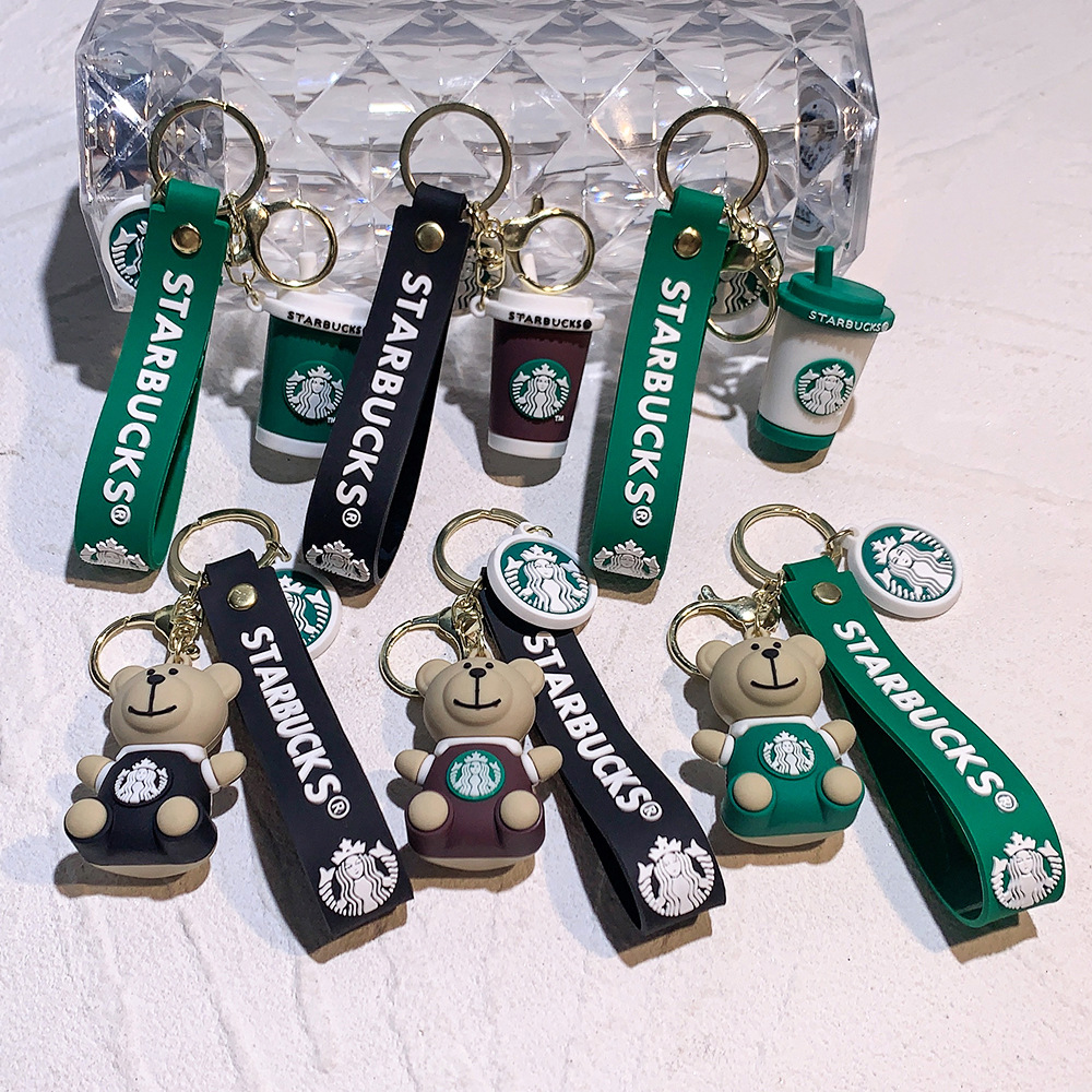 Starbucks Coffee Cup Bear Keychain Keyring Netby
