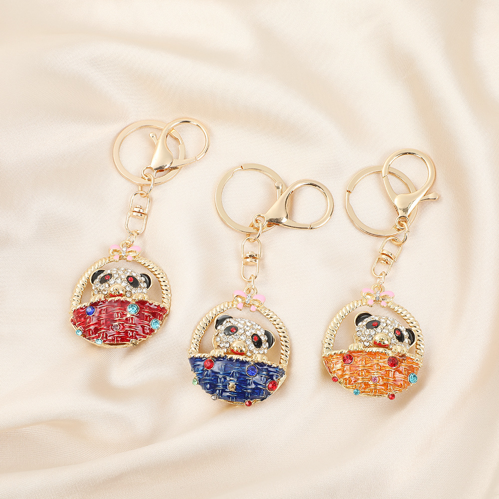 Rhinestone Basket Bear Keychain Keyring Netby