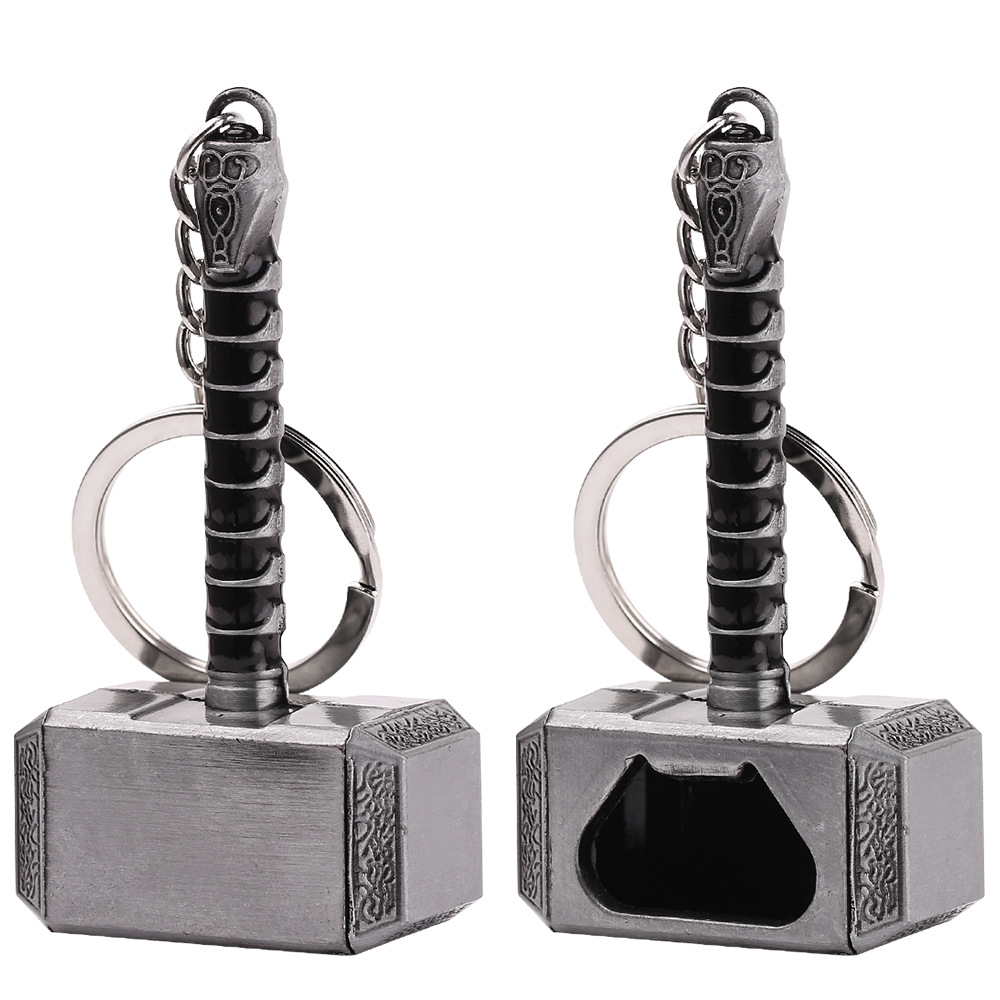 Metal Marvel Movie Avengers Thor's Hammer Bottle Opener Keychain Keyring Netby
