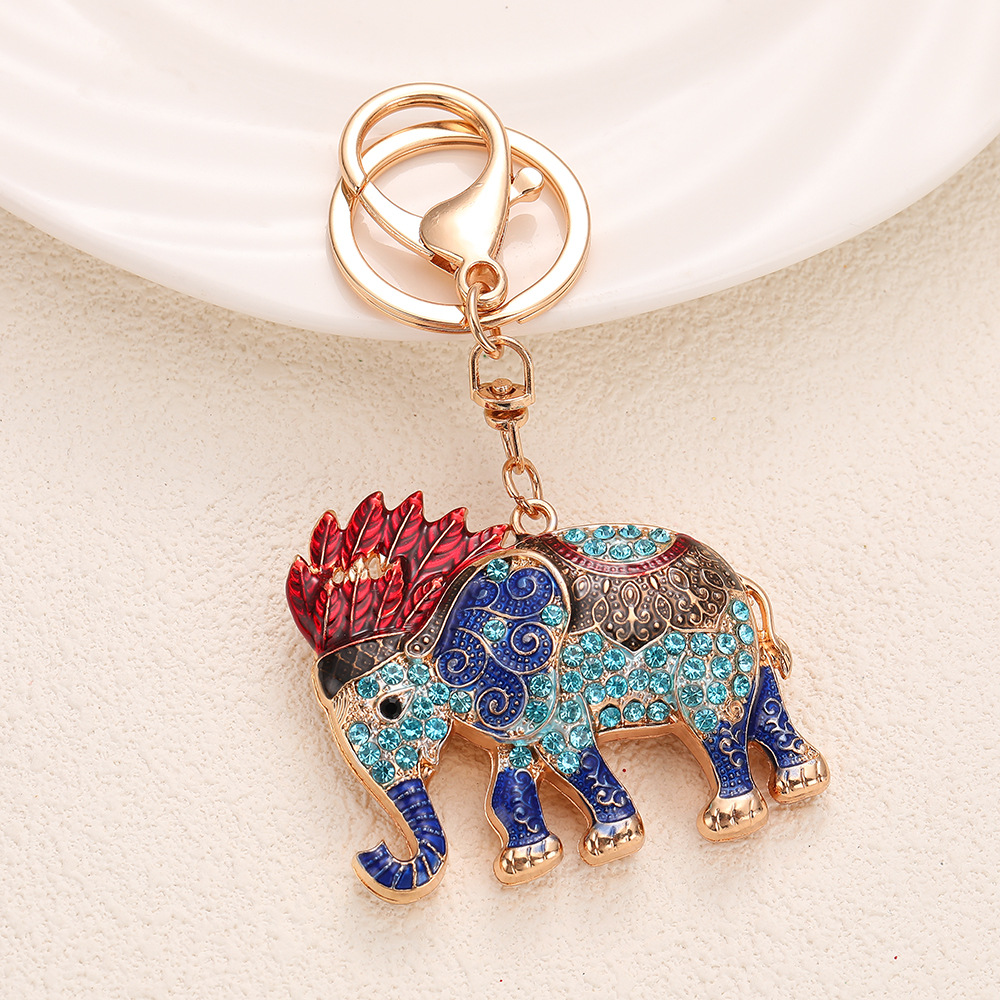 Rhinestone Elephant Keychain Keyring Netby