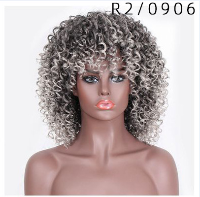 Synthetic Fiber High Temperature African Curly Afro Wig for Women Netby