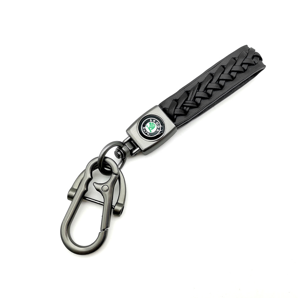 Knitting Leather Car Logo Emblem Kering Keychain Keyfob for Audi Benz BMW VW Chevrolet Toyota Volvo Netby