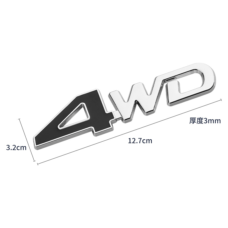 Metal 4X4 4WD Full Time V6 V8 Car Emblem Badge Netby