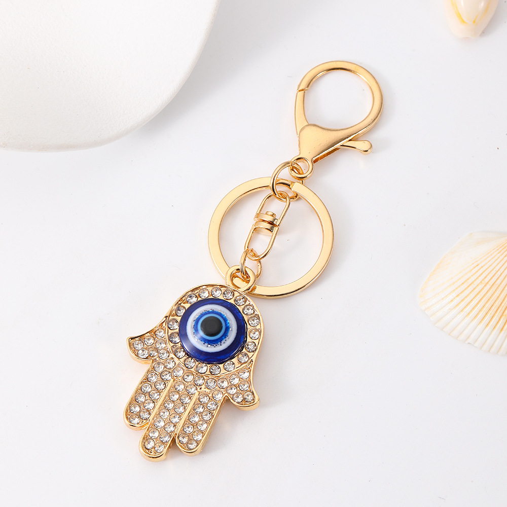 Rhinestone Eye Love Heart Palm Keychain Keyring Netby